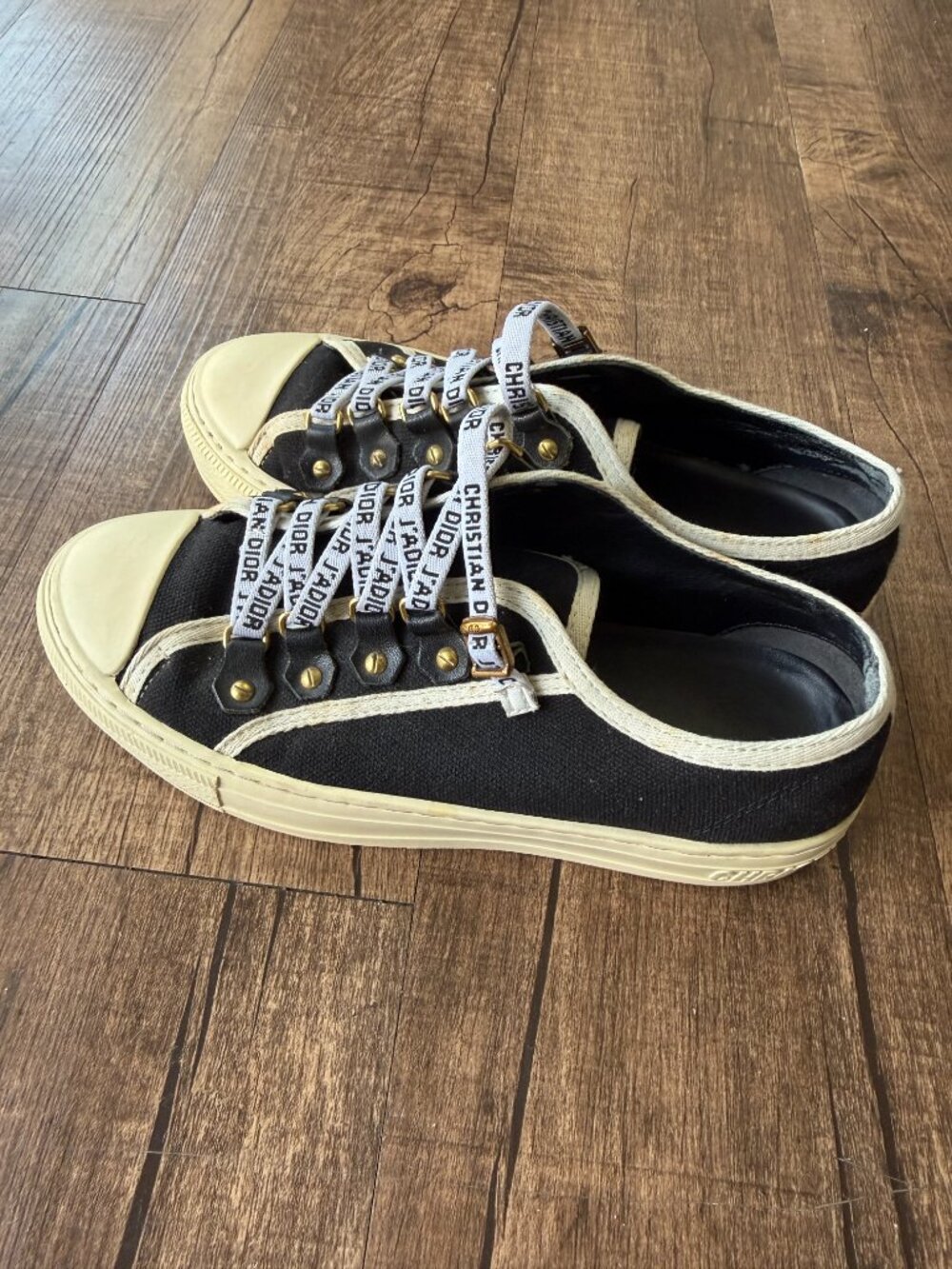 Dior Walk'N'Dior Black Canvas Sneakers, Size 5 1/2 - Picture 5 of 14